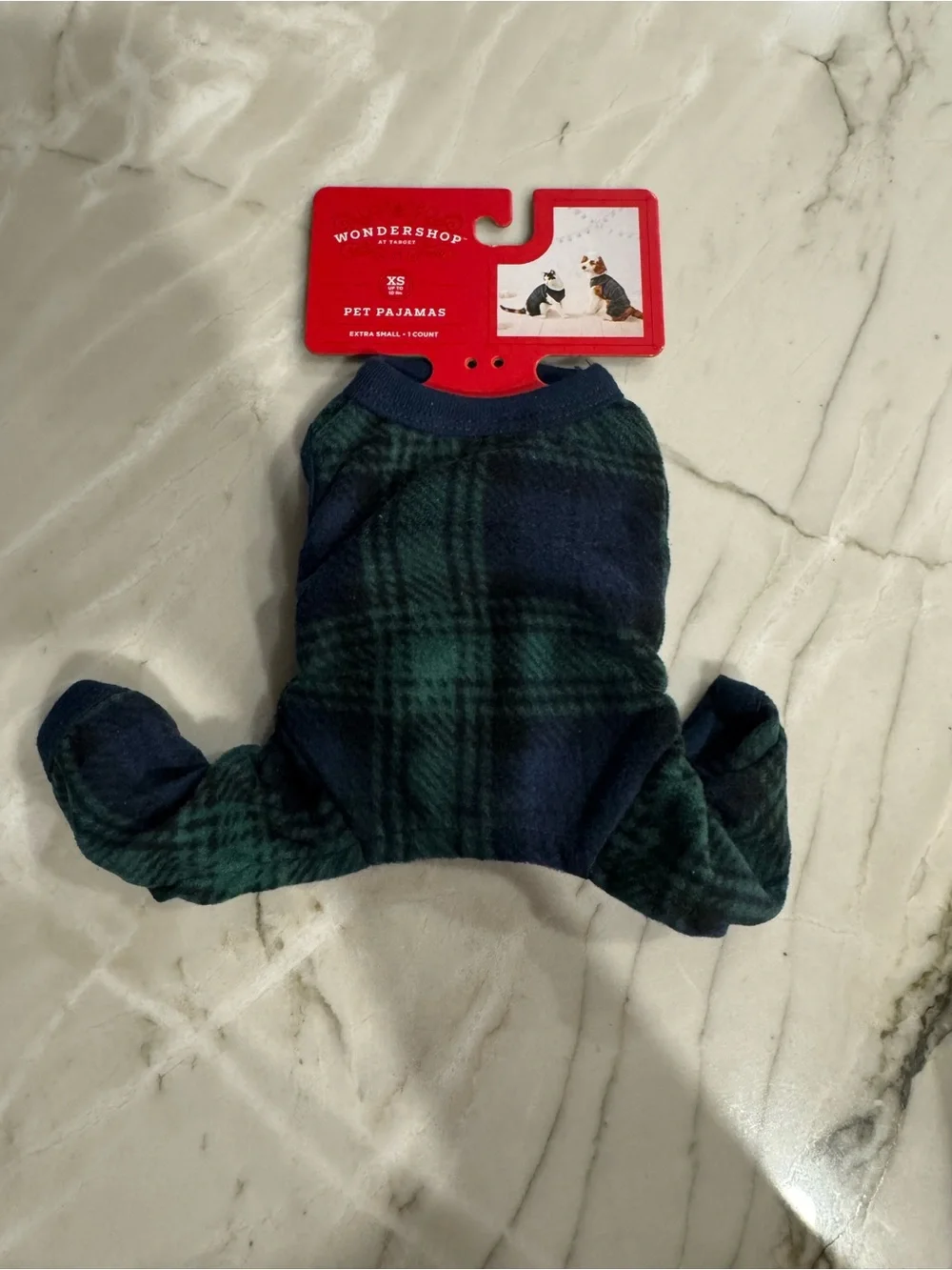 Wondershop Navy and Green Plaid Pet Sweater for Dogs & Cats